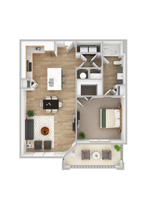 1 bed 1 bath at The Exchange at Crestview Apartments, Crestview, FL, 32536